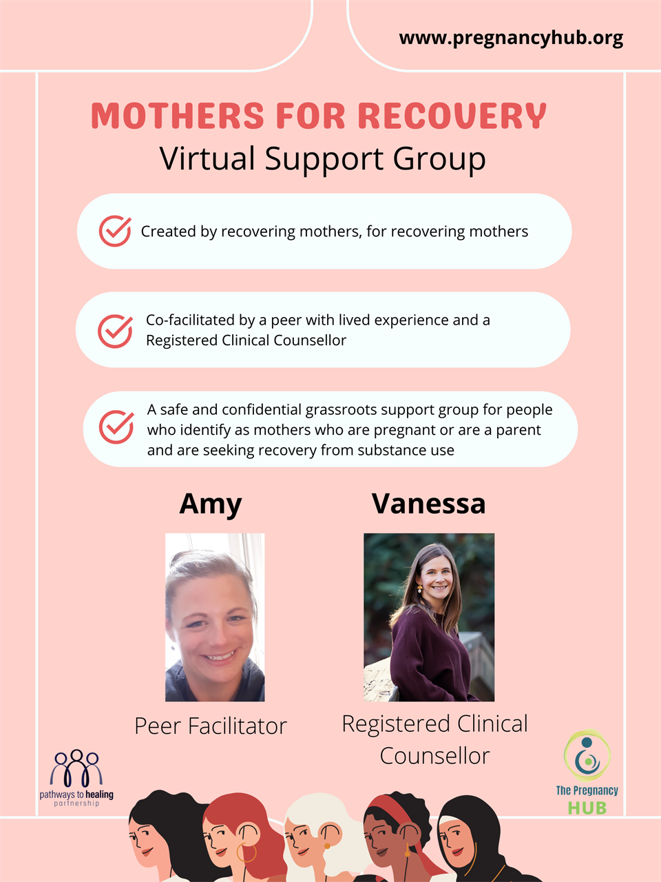 poster for mothers for recovery support group