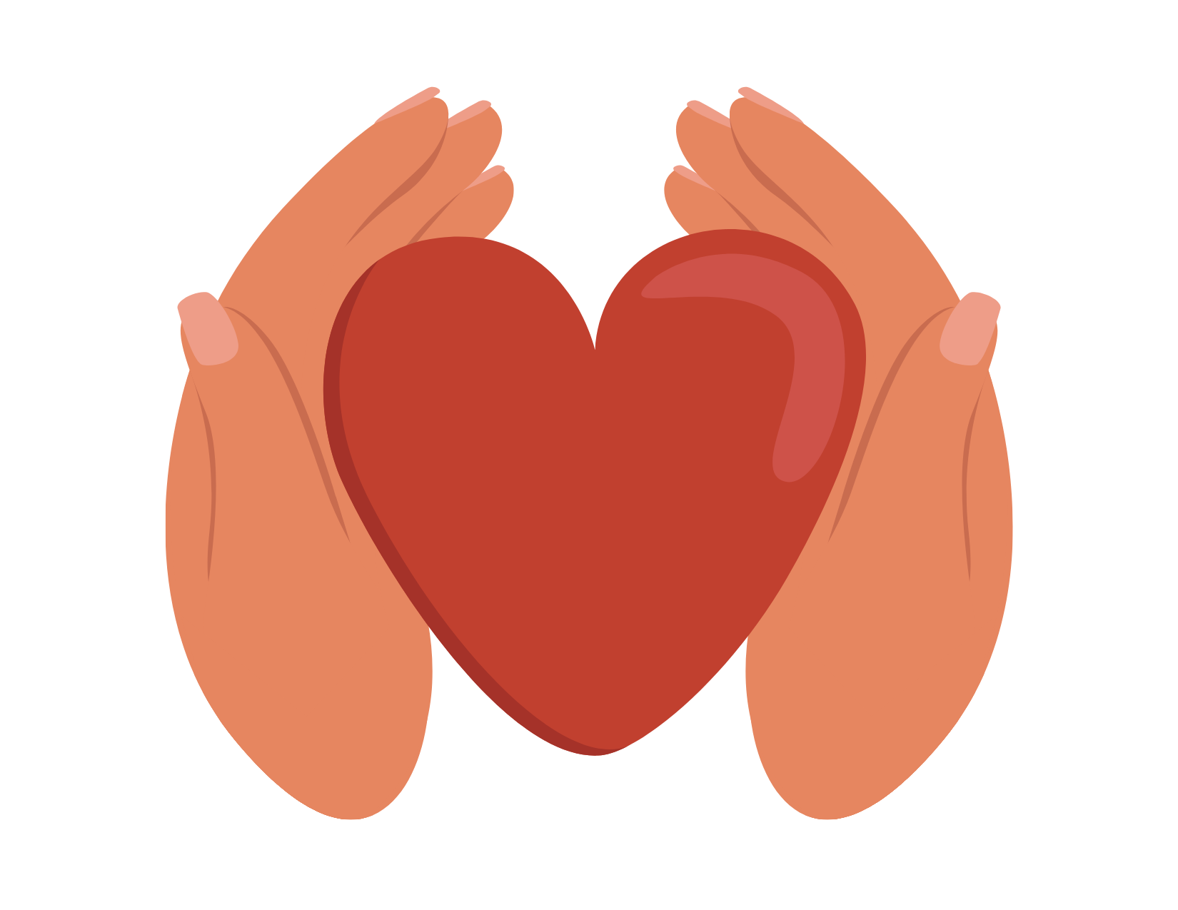 illustrated image of hands cupping a heart